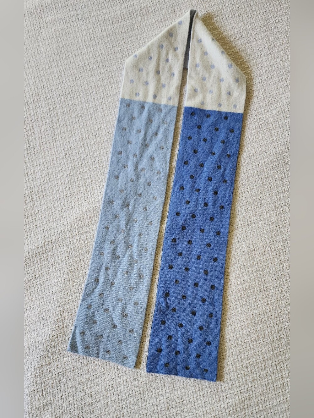 Talbots Wool Blend Polka Dot Blues Scarf
